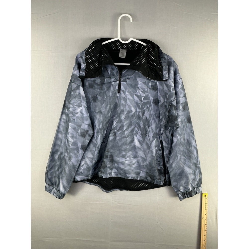 Champion Mens Medium Gray Geometric‎ Half Zip Pullover Windbreaker Jacket